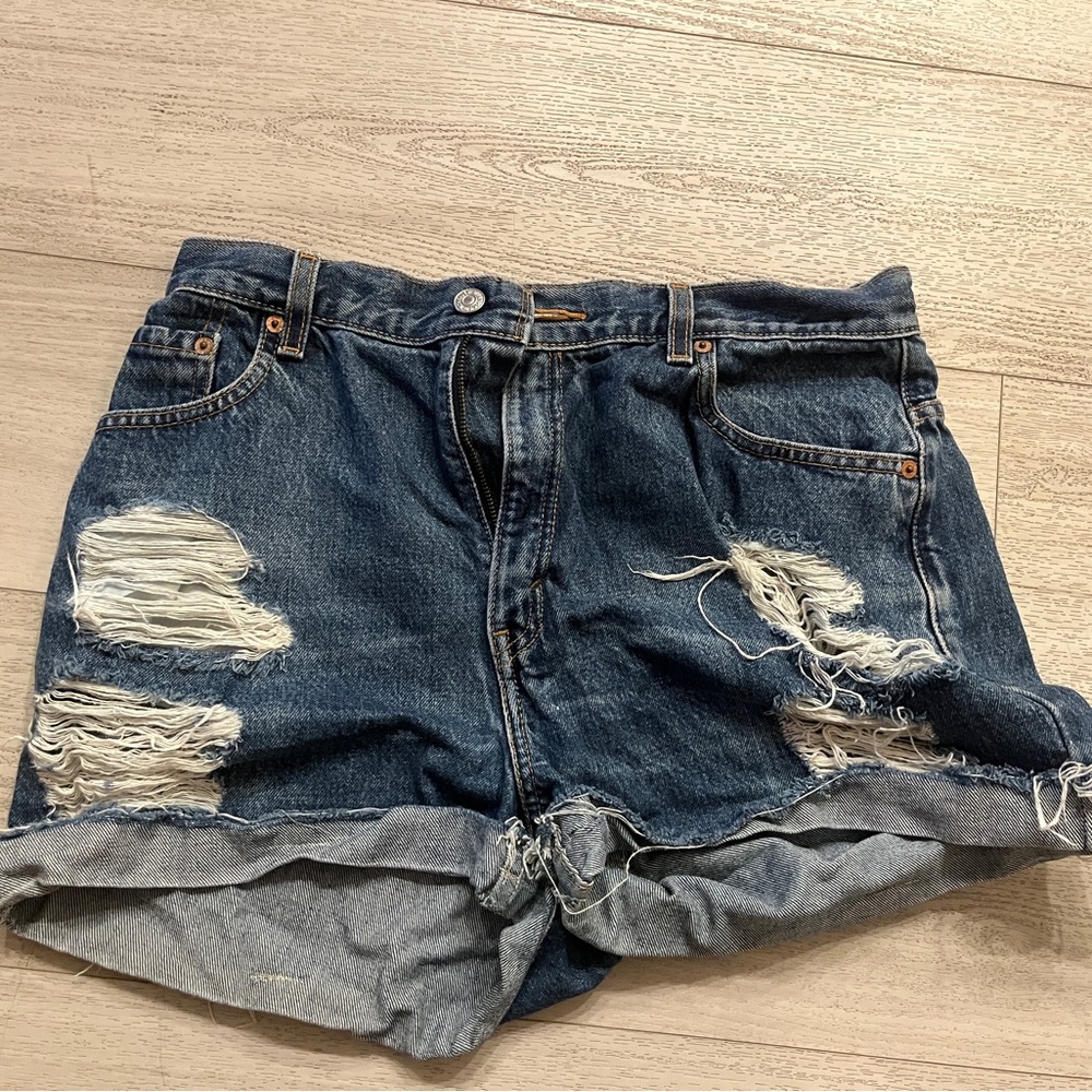 Vintage Levi Distressed Denim Women Shorts
